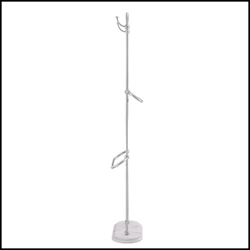 Towel rack with structure in polished stainless steel and white marble base 24-Nelly L