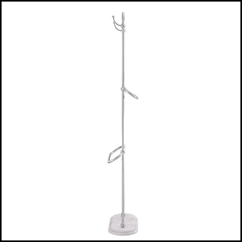 Porte-serviettes avec structure en acier inoxydable poli et base en marbre blanc 24-Nelly L