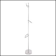 Porte-serviettes avec structure en acier inoxydable poli et base en marbre blanc 24-Nelly L