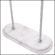 Porte-serviettes avec structure en acier inoxydable poli et base en marbre blanc 24-Nelly L