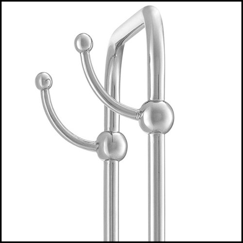Towel rack with structure in polished stainless steel and white marble base 24-Nelly L