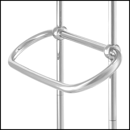 Porte-serviettes avec structure en acier inoxydable poli et base en marbre blanc 24-Nelly L