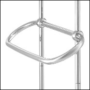 Porte-serviettes avec structure en acier inoxydable poli et base en marbre blanc 24-Nelly L