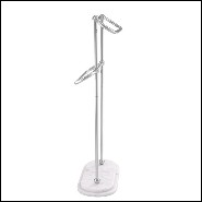 Towel rack with structure in polished stainless steel and white marble base 24-Nelly S