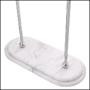 Porte-serviettes avec structure en acier inoxydable poli et base en marbre blanc 24-Nelly S