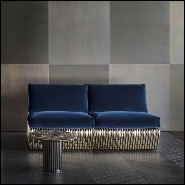 Armchair upholstered and coated with high quality blue velvet fabric in Categorie A 150-Alina