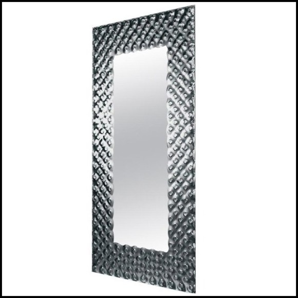 Mirror with high temperature fused glass 6mm thickness and in back silvered finish 146-Glass Pearl