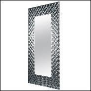 Mirror with high temperature fused glass 6mm thickness and in back silvered finish 146-Glass Pearl