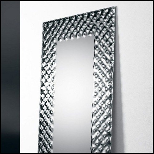 Mirror with high temperature fused glass 6mm thickness and in back silvered finish 146-Glass Pearl
