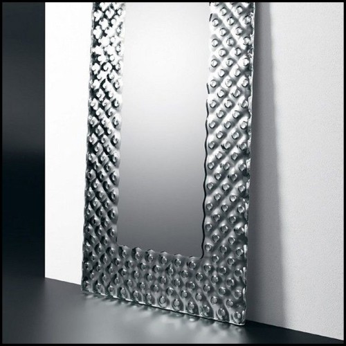 Mirror with high temperature fused glass 6mm thickness and in back silvered finish 146-Glass Pearl