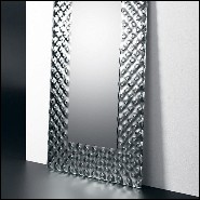 Mirror with high temperature fused glass 6mm thickness and in back silvered finish 146-Glass Pearl