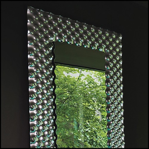 Mirror with high temperature fused glass 6mm thickness and in back silvered finish 146-Glass Pearl