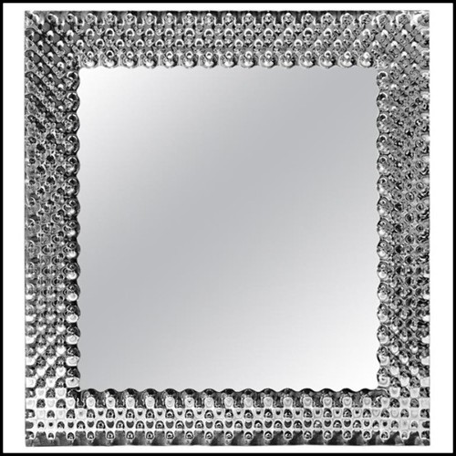 Miroir en verre fondu haute température avec finition argentée à l'arrière 146-Glass Pearl Square
