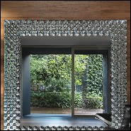 Mirror with high temperature fused glass 6mm thickness and in back silvered finish 146-Glass Pearl Square