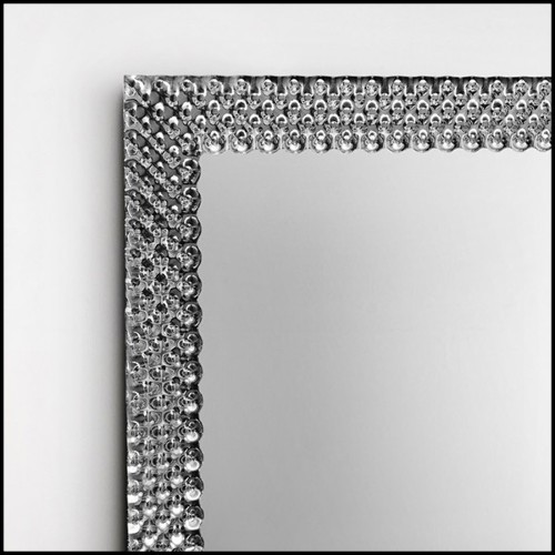 Miroir en verre fondu haute température avec finition argentée à l'arrière 146-Glass Pearl Square
