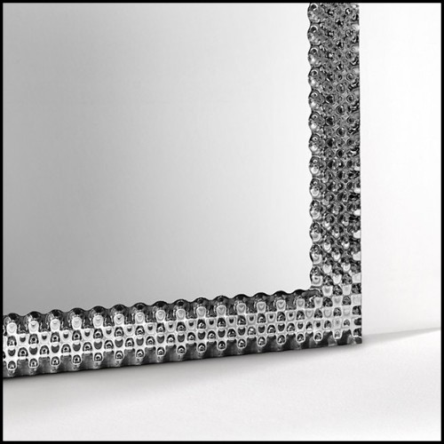 Miroir en verre fondu haute température avec finition argentée à l'arrière 146-Glass Pearl Square