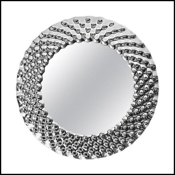 Miroir en verre fondu à haute température et finition plaqué argent à l'arrière 146-Glass Pearl Round