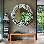 Mirror with high temperature fused glass 6mm thickness and in back silvered finish 146-Glass Pearl Round