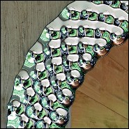 Mirror with high temperature fused glass 6mm thickness and in back silvered finish 146-Glass Pearl Round