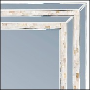 Miroir avec verre miroir rectangulaire et double cadre interne en mosaïque de nacre 162-Mother Pearl Nacre