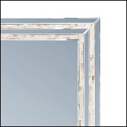 Miroir avec verre miroir rectangulaire et double cadre interne en mosaïque de nacre 162-Mother Pearl Nacre