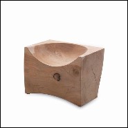 Tabouret ou chaise en bois de cèdre massif naturel avec traitement à la cire d'extrait de pin naturel 154-Curved