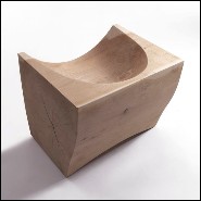 Chair in natural solid cedar wood with natural pine extract wax finish 154-Curved.