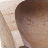 Tabouret ou chaise en bois de cèdre massif naturel avec traitement à la cire d'extrait de pin naturel 154-Curved