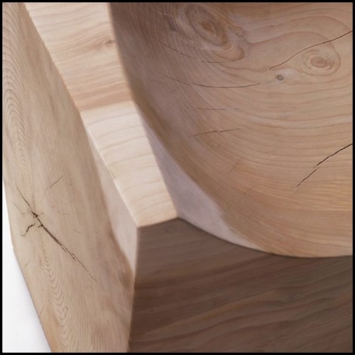 Tabouret ou chaise en bois de cèdre massif naturel avec traitement à la cire d'extrait de pin naturel 154-Curved