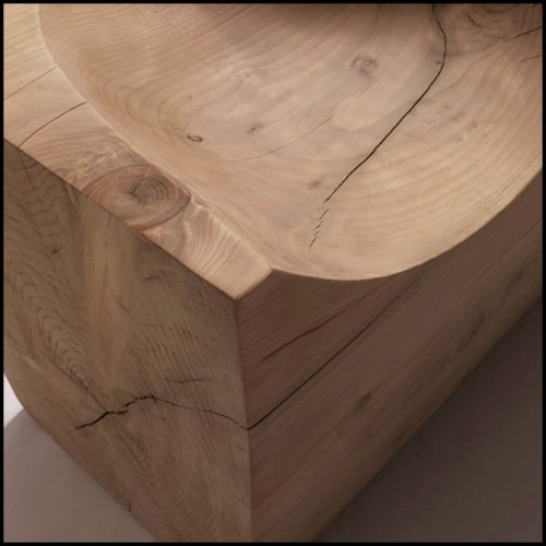 Chair in natural solid cedar wood with natural pine extract wax finish 154-Curved.