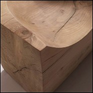 Tabouret ou chaise en bois de cèdre massif naturel avec traitement à la cire d'extrait de pin naturel 154-Curved