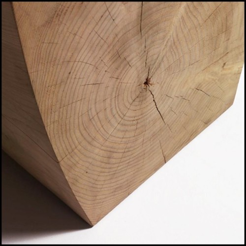 Tabouret ou chaise en bois de cèdre massif naturel avec traitement à la cire d'extrait de pin naturel 154-Curved