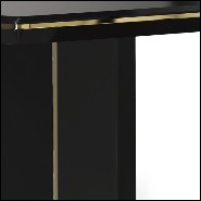 Dining table with wooden black lacquered top and structure and with gold plated solid polished brass trim 164-Maxima