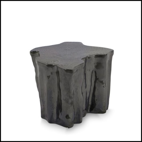 Side table made in handcrafted black ceramic 145-Heaven Black