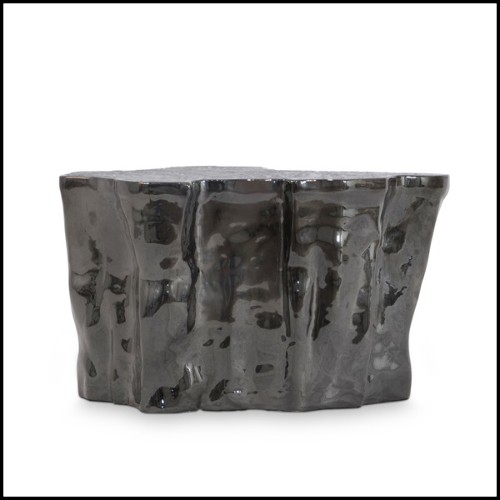 Side table made in handcrafted black ceramic 145-Heaven Black