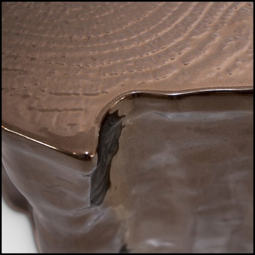 Side table made in handcrafted black ceramic 145-Heaven Black