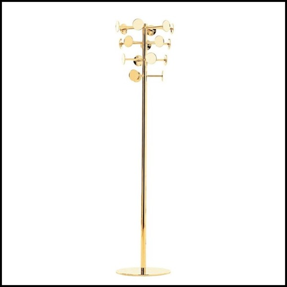 Coat hanger in forged metal and gold plated with 24 karat 107-Golded Chrome