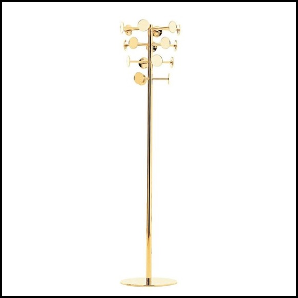 Coat hanger in forged metal and gold plated with 24 karat 107-Golded Chrome