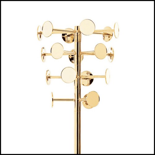Coat hanger in forged metal and gold plated with 24 karat 107-Golded Chrome