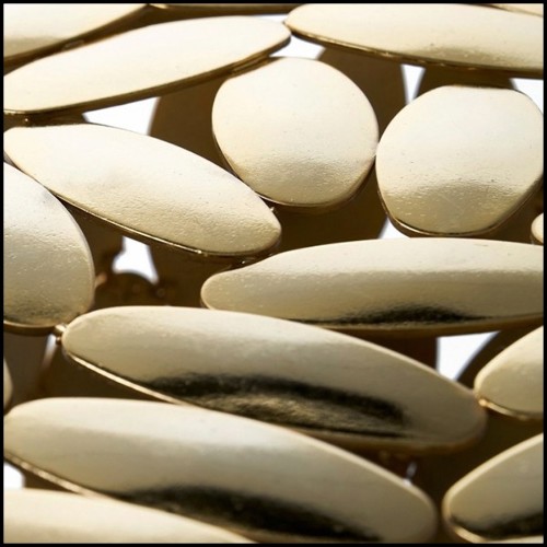 Table d'appoint en acier finition nickel ou plaquée Or 24 carats 107-Multi Leaves