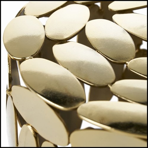 Table d'appoint en acier finition nickel ou plaquée Or 24 carats 107-Multi Leaves