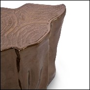 Side table made in handcrafted brown ceramic 145-Heaven brown