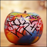 Sculpture in handcrafted ceramic PC-Apple Graffiti C