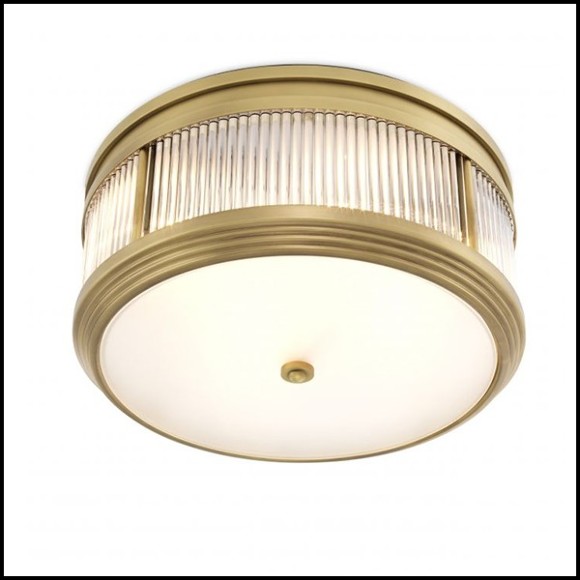 Ceiling lamp with structure in antique brass or nickel or Bronze finish with clear glass and frosted glass 24-Round Corridor