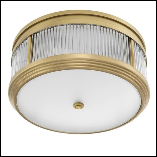Ceiling lamp with structure in antique brass or nickel or Bronze finish with clear glass and frosted glass 24-Round Corridor