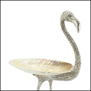 Cup with structure in metal in silver plated finish and with natural polished big shell cup 162-Floyd With Shell