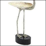 Cup with structure in metal in silver plated finish and with natural polished big shell cup 162-Floyd With Shell