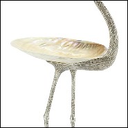 Cup with structure in metal in silver plated finish and with natural polished big shell cup 162-Floyd With Shell