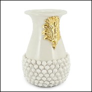 Vase en céramique émaillée finition Black avec feuille peinte avec de l'or pur liquide 162-Pin Ceramic