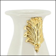 Vase en céramique émaillée finition Black avec feuille peinte avec de l'or pur liquide 162-Pin Ceramic